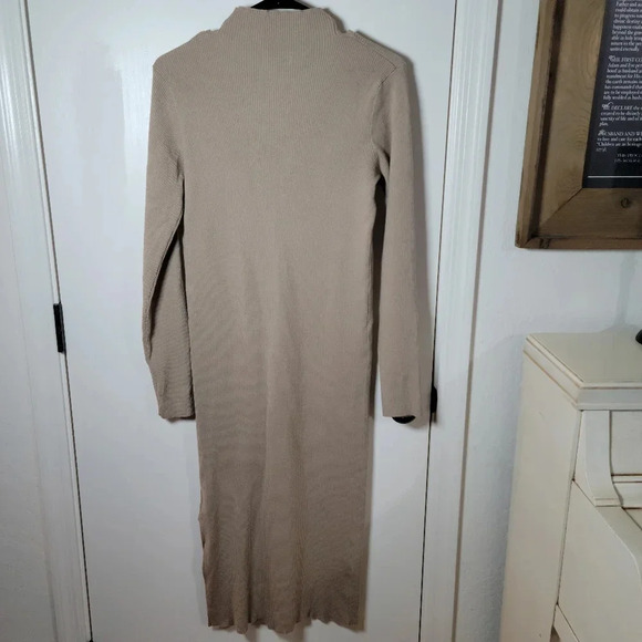 Pink Lily Taupe Sweater Maxi Dress with Side Slit | Sweater Dress | Size XL - Picture 6 of 7